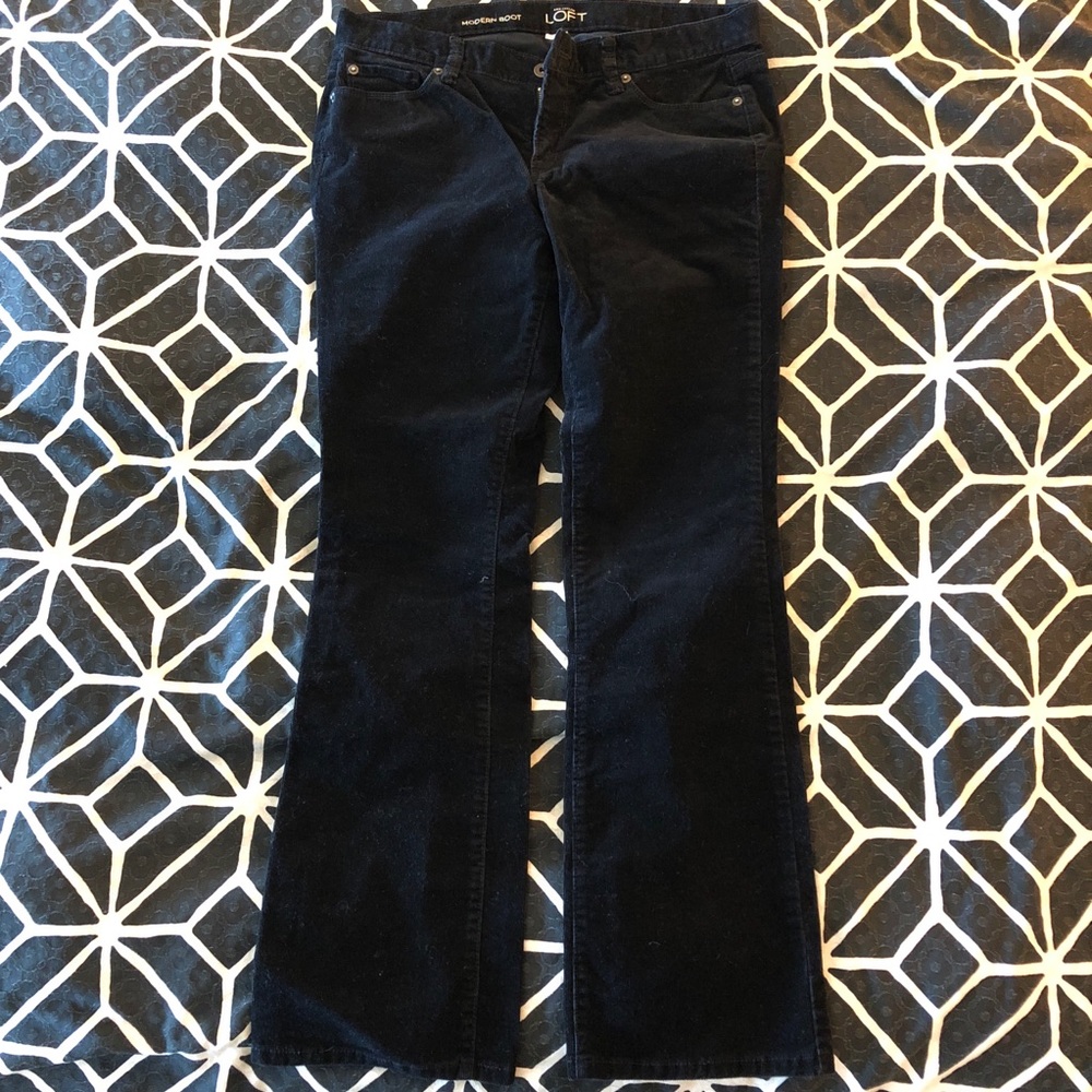 Black corduroy boot leg pants
